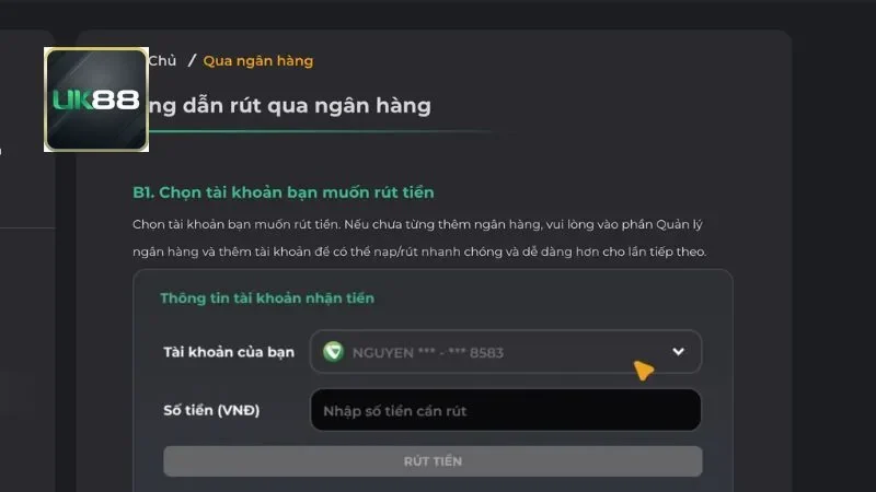 Rút tiền UK88: Hướng dẫn chi tiết và những lưu ý quan trọng 1 4 bước trong quy trình rút tiền UK88